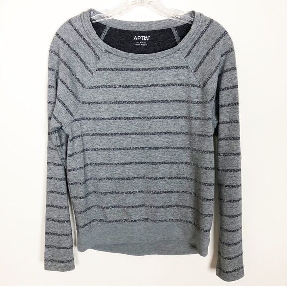 Apt. 9 Tops - Apt. 9 Glitter Striped Long Sleeve Tee - Size XS